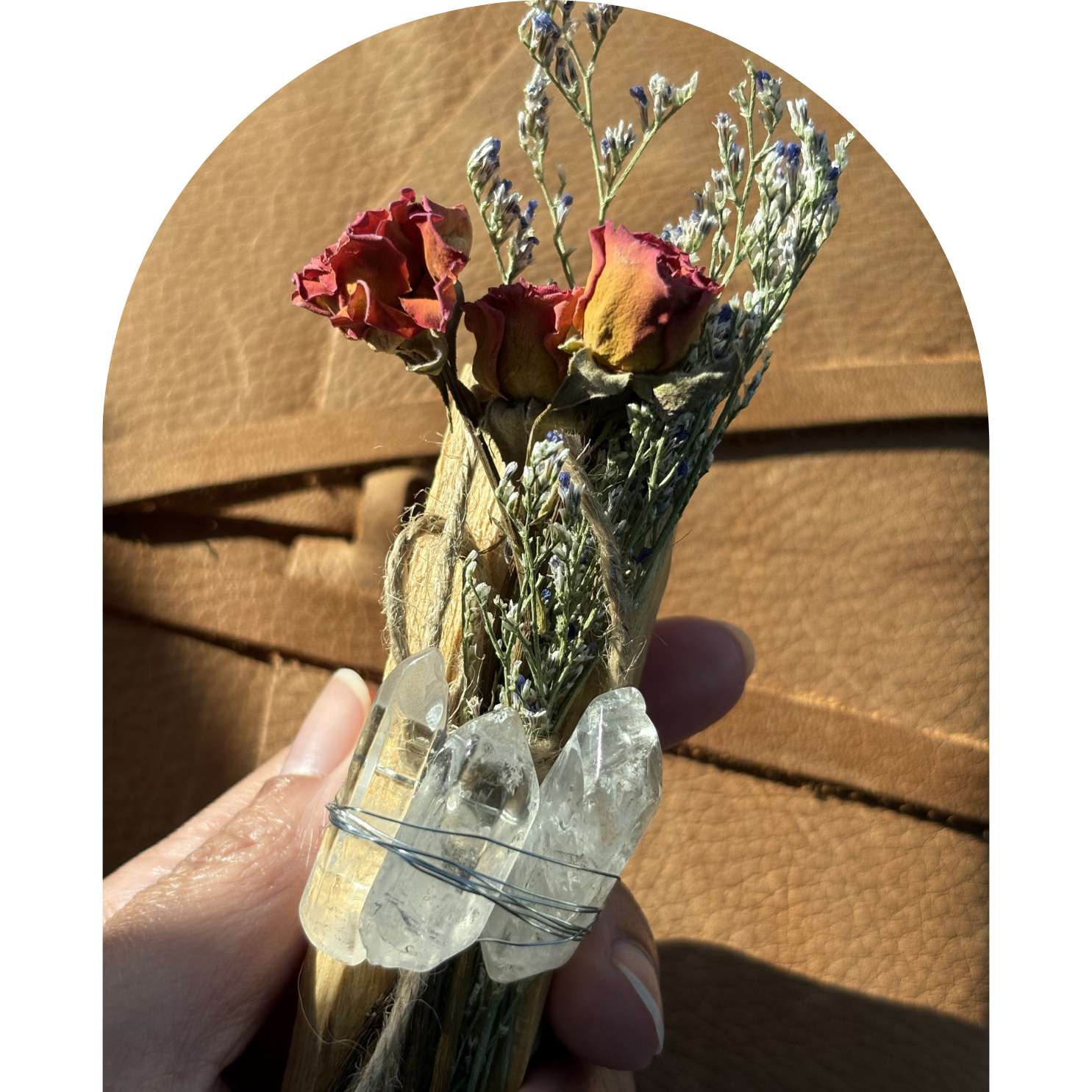 Heartfire Bloom (Red Rose + Clear Quartz + Palo Santo) - Image 2