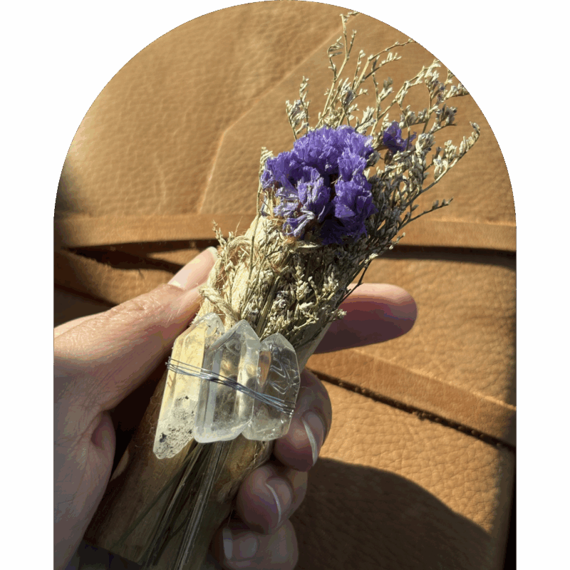 Mystic Veil (Purple Statice + Clear Quartz + Palo Santo) - Image 2