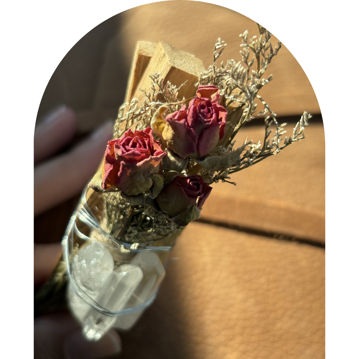 Ember Kiss (Red Rose Buds + Clear Quartz + Palo Santo) - Image 3
