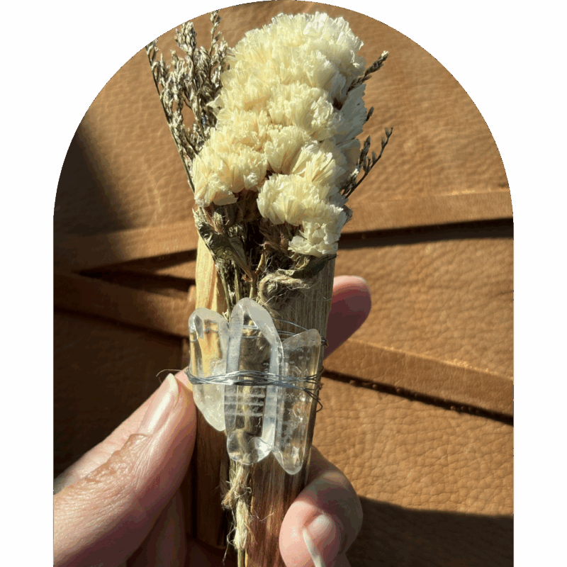 Sacred Silence (White Statice + Clear Quartz + Palo Santo)