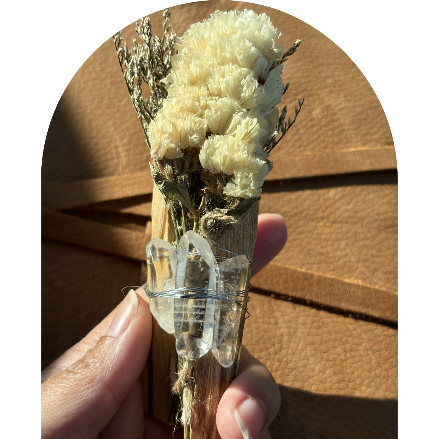 Sacred Silence (White Statice + Clear Quartz + Palo Santo)