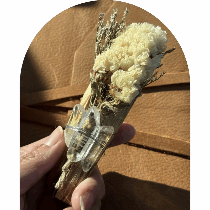 Sacred Silence (White Statice + Clear Quartz + Palo Santo) - Image 2