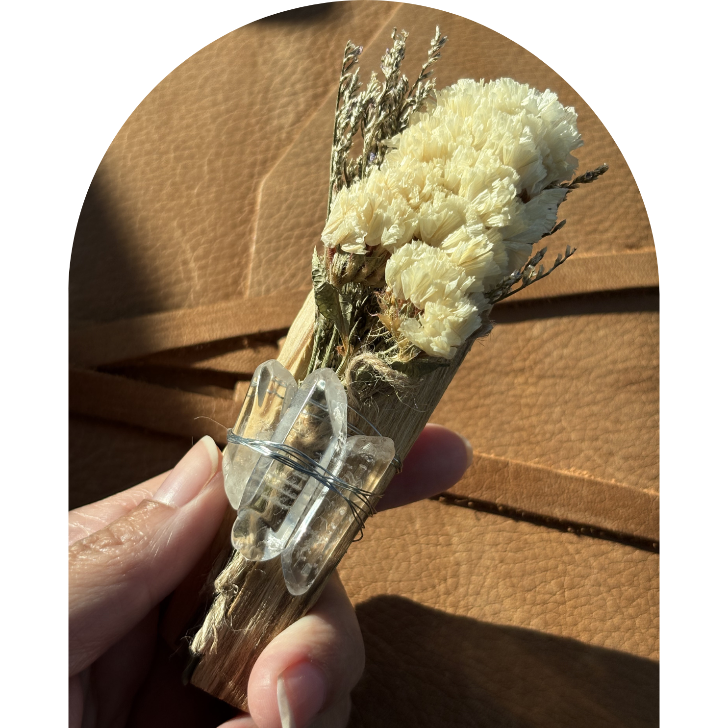 Sacred Silence (White Statice + Clear Quartz + Palo Santo) - Image 2
