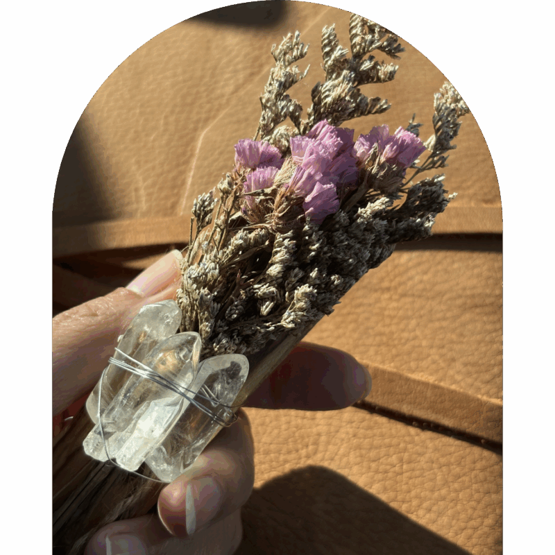 Blushing Spirit (Pink Statice + Clear Quartz + Palo Santo) - Image 2