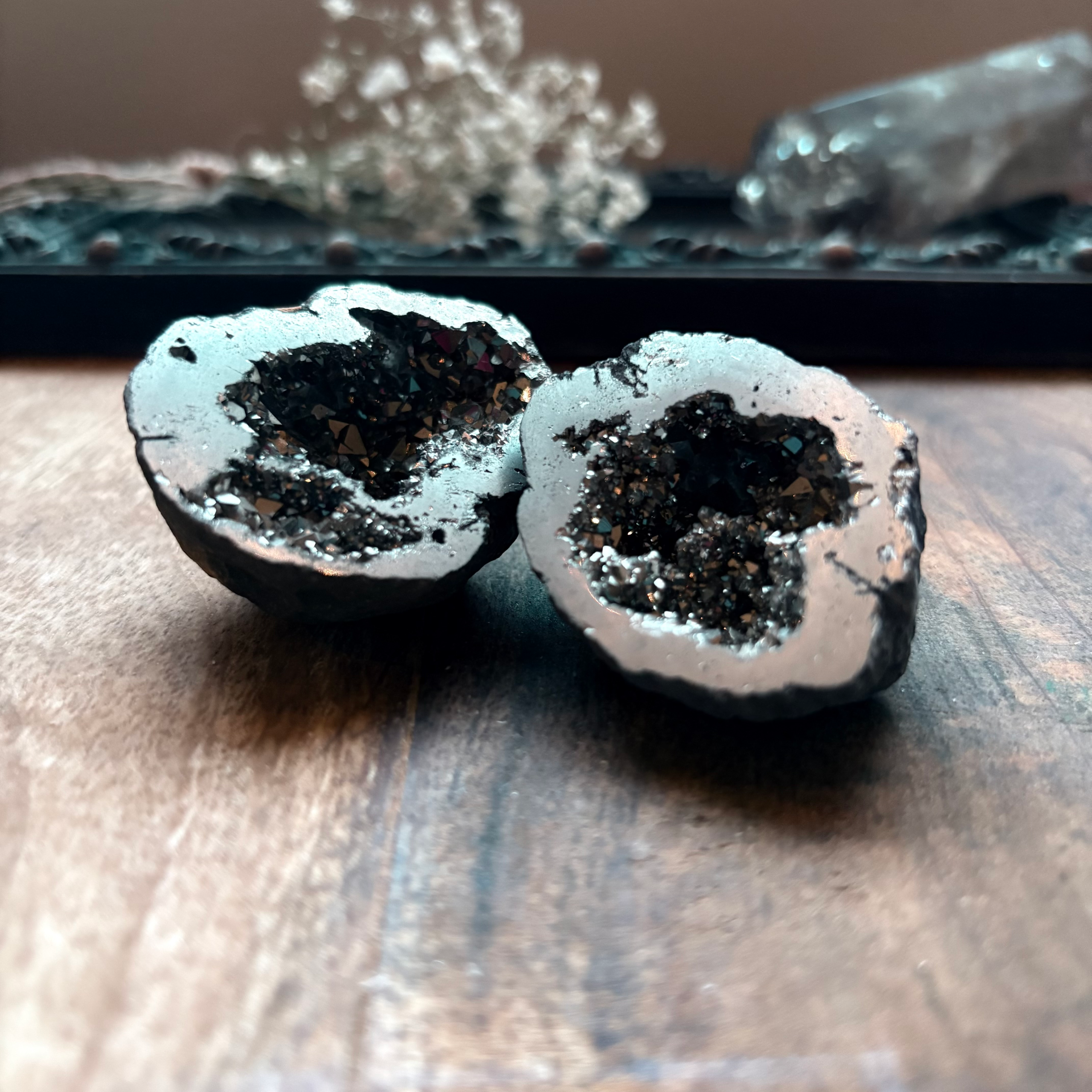 Pyrite Geodes Set of Two